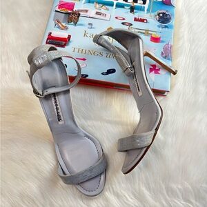 Manolo Blahnik Metallic Silver Heels